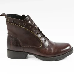 Boots, Bottines|TIPO ALTO Bottines A Talons Avec Lacets Elastiques Marron