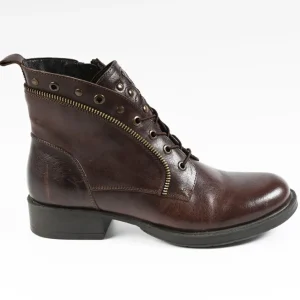 Boots, Bottines|TIPO ALTO Bottines A Talons Avec Lacets Elastiques Marron