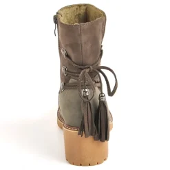 Boots, Bottines|OUTSHOES Bottines A Talons Avec Pampilles Kaki