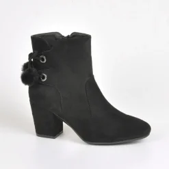 Boots, Bottines|VICE VERSA Bottines A Talons Avec Pompons Noir