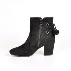 Boots, Bottines|VICE VERSA Bottines A Talons Avec Pompons Noir