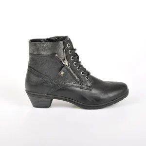 Chaussures Confort|SCALINA Bottines A Talons Bi-Matieres Noir