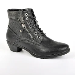 Chaussures Confort|SCALINA Bottines A Talons Bi-Matieres Noir