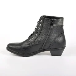 Chaussures Confort|SCALINA Bottines A Talons Bi-Matieres Noir