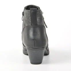 Chaussures Confort|SCALINA Bottines A Talons Femme Avec Zip Decoratif Noir