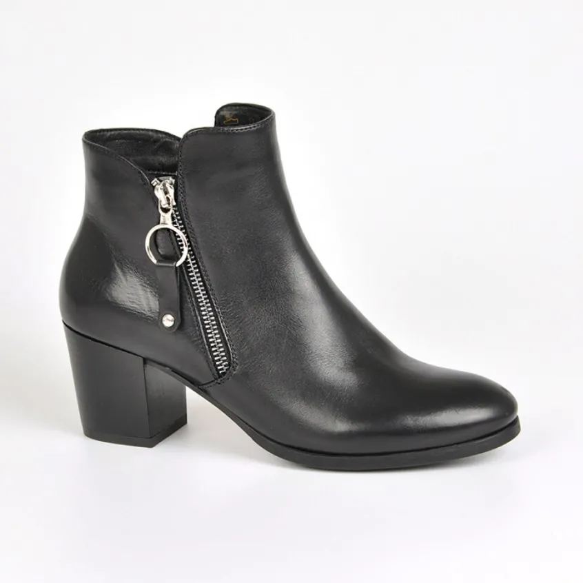 Boots, Bottines|TIPO ALTO Bottines A Talons Femme Avec Zip Sur Le Cote Noir