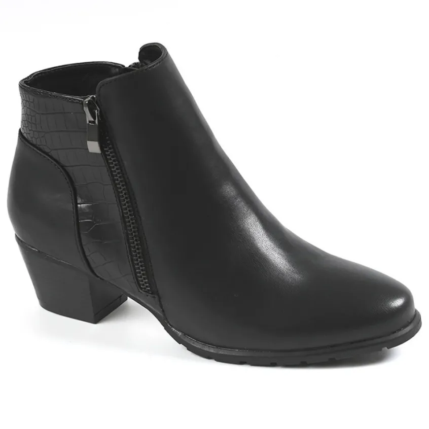 Boots, Bottines|VICE VERSA Bottines A Talons Femme Avec Zip Decoratif Noir