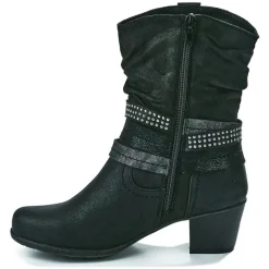 Chaussures Confort|SCALINA Bottines A Talons Femme Noir