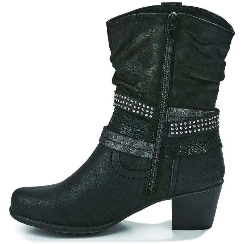 Chaussures Confort|SCALINA Bottines A Talons Femme Noir