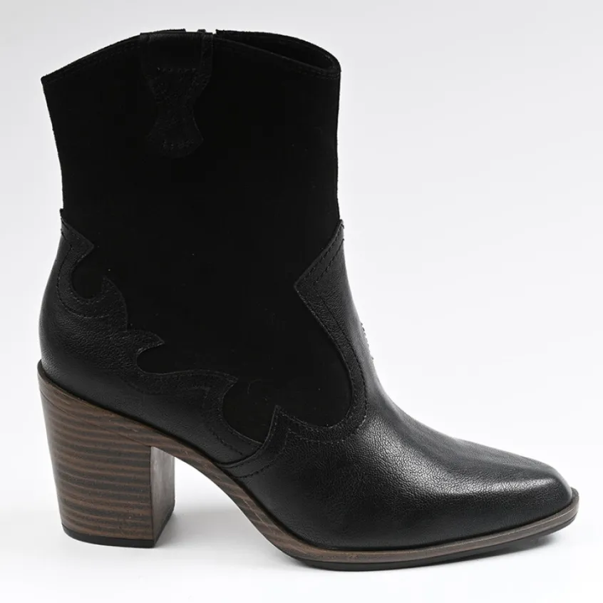 Boots, Bottines|VICE VERSA Bottines A Talons Femme Style Western Noir