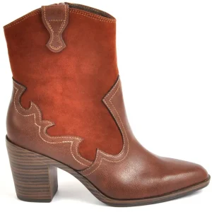 Boots, Bottines|VICE VERSA Bottines A Talons Femme Style Western Marron