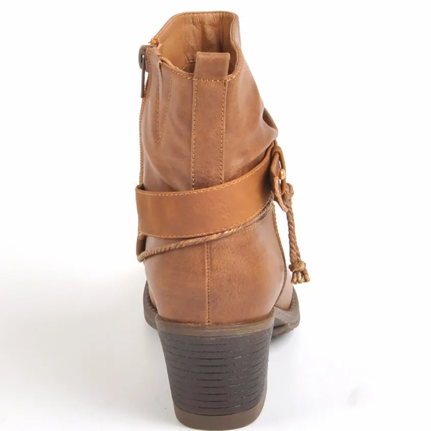 Boots, Bottines|VICE VERSA Bottines A Talons Femme Camel