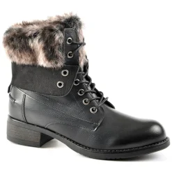 Boots, Bottines|VICE VERSA Bottines Avec Col Fausse Fourrure Noir