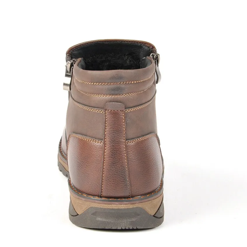 Boots, Bottines|OUTSHOES Bottines Avec Zip Pratique Sur Le Cote Marron