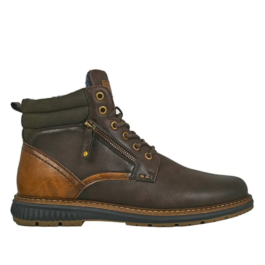 Boots, Bottines|OUTSHOES Bottines Bi-Matieres Marron