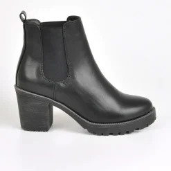 Boots, Bottines|VICE VERSA Bottines Chelsea A Talon Femme Noir