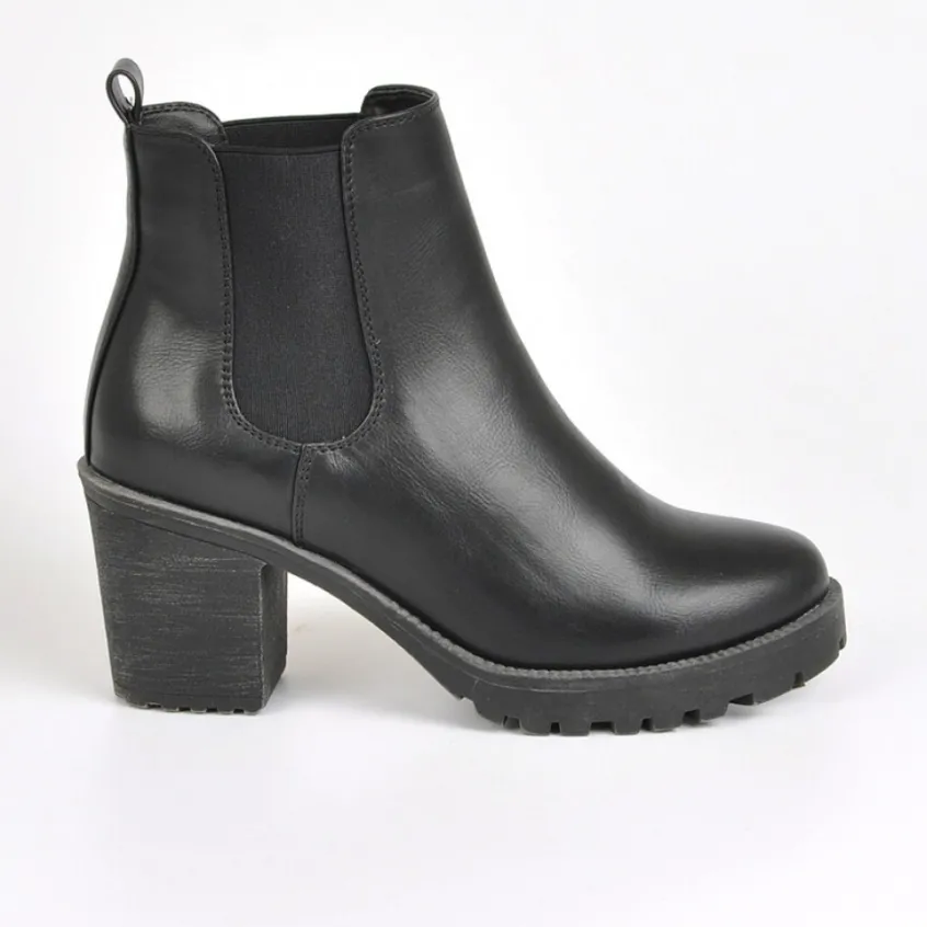 Boots, Bottines|VICE VERSA Bottines Chelsea A Talon Femme Noir