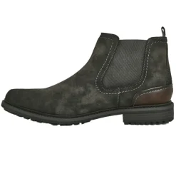 Boots, Bottines|FORTUNATO Bottines Chelsea Homme Noir Semelle Crantee