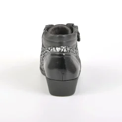 Chaussures Confort|LADY CONFORT Bottines Compensees Avec Zip Pratique Sur Le Cote Noir