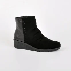 Chaussures Confort|SCALINA Bottines Compensees Semelles Souples Noir