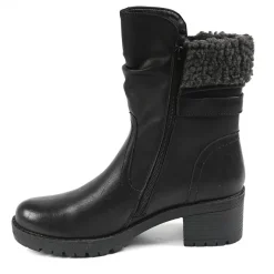 Boots, Bottines|VICE VERSA Bottines Femme A Talons Avec Col Fausse Fourrure Noir