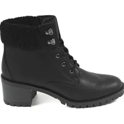 Boots, Bottines|VICE VERSA Bottines Femme A Talons Avec Col Fausse Fourrure Noir