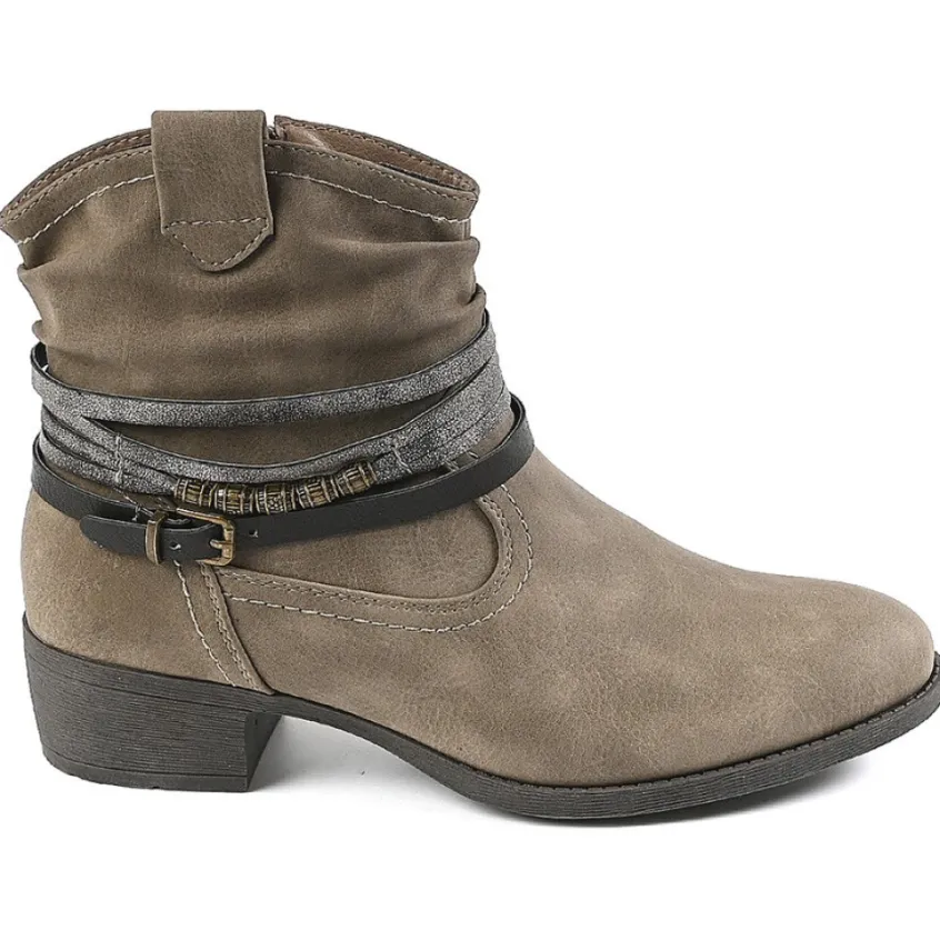 Boots, Bottines|VICE VERSA Bottines Femme A Talons Style Western Gris