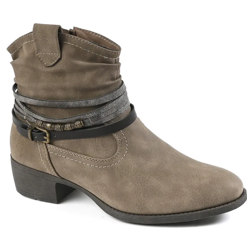 Boots, Bottines|VICE VERSA Bottines Femme A Talons Style Western Gris