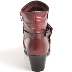 Chaussures Confort|SCALINA Bottines Femme A Talons Bordeaux
