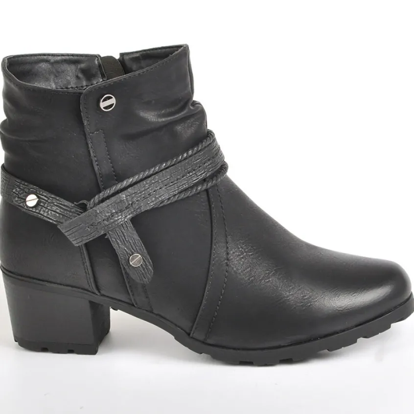 Chaussures Confort|SCALINA Bottines Femme A Talons Noir