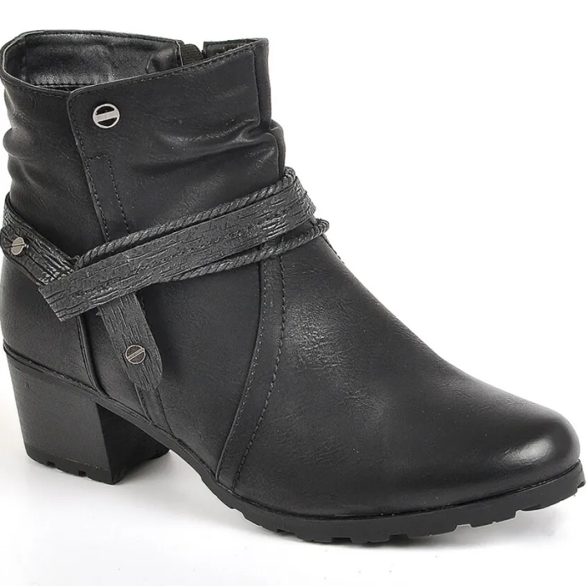 Chaussures Confort|SCALINA Bottines Femme A Talons Noir