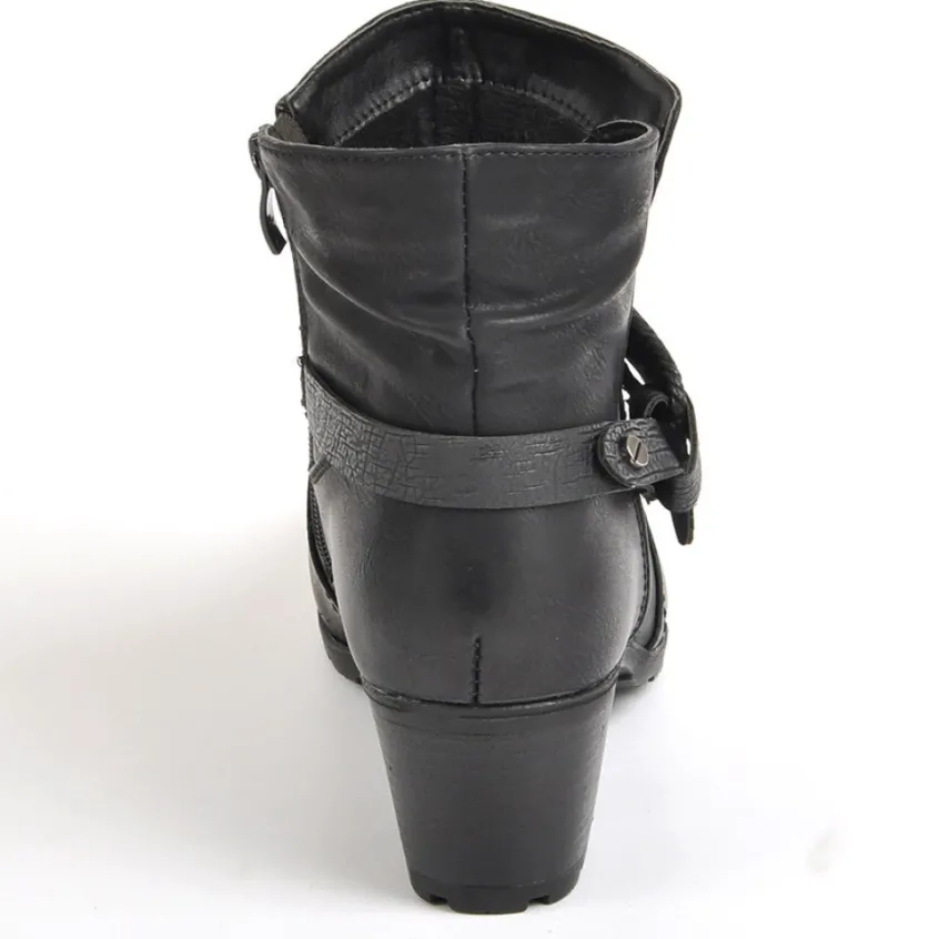 Chaussures Confort|SCALINA Bottines Femme A Talons Noir