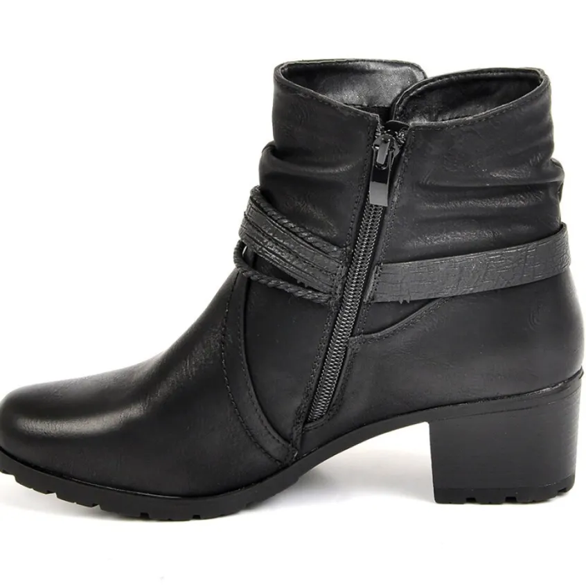 Chaussures Confort|SCALINA Bottines Femme A Talons Noir