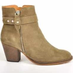 Boots, Bottines|TIPO ALTO Bottines Femme A Talons Style Western Kaki