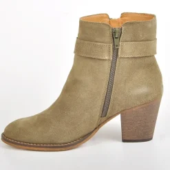 Boots, Bottines|TIPO ALTO Bottines Femme A Talons Style Western Kaki