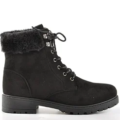 Boots, Bottines|VICE VERSA Bottines Femme Avec Col Fausse Fourrure Noir