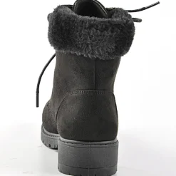 Boots, Bottines|VICE VERSA Bottines Femme Avec Col Fausse Fourrure Noir