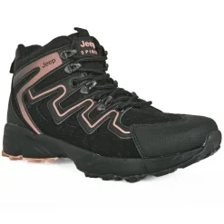 Baskets, Sneakers|JEEP Bottines Montantes Femme Noir A Lacets