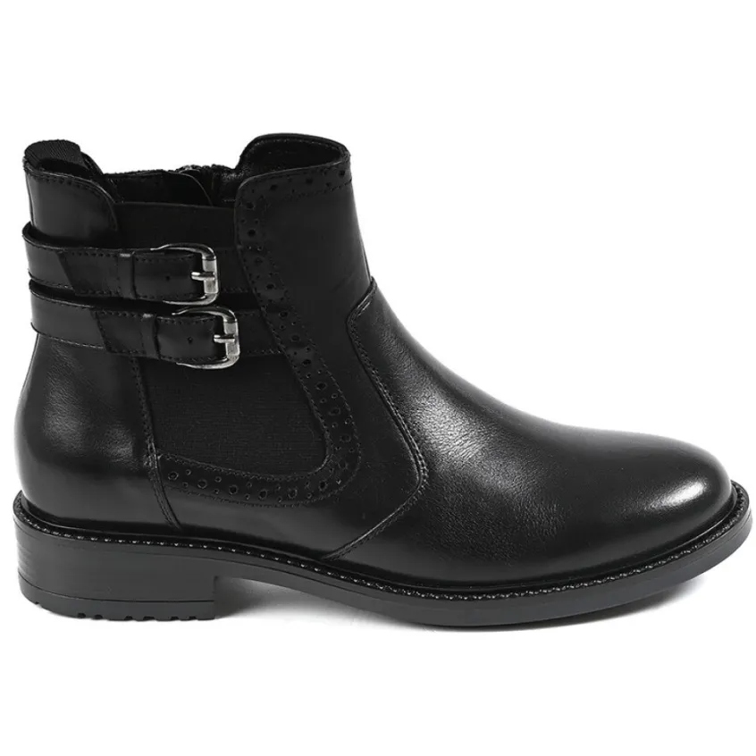 Boots, Bottines|TIPO ALTO Bottines Plates Avec Boucles Metalliques Noir