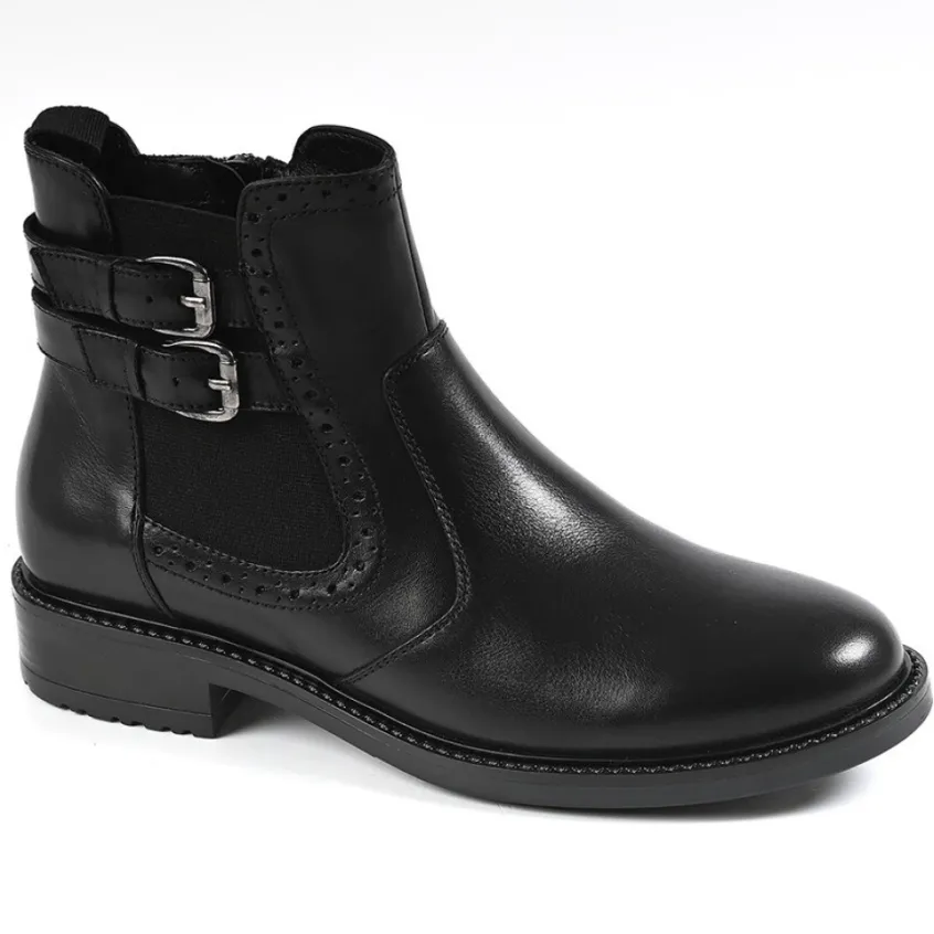 Boots, Bottines|TIPO ALTO Bottines Plates Avec Boucles Metalliques Noir