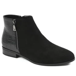Boots, Bottines|VICE VERSA Bottines Plates Avec Effet Croco Noir