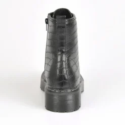 Boots, Bottines|VICE VERSA Bottines Plates Avec Effet Croco Noir