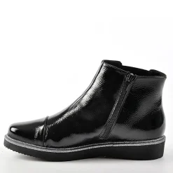 Chaussures Confort|SCALINA Bottines Plates Avec Elastiques Vernis Noir