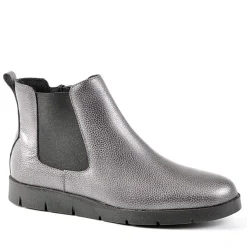 Chaussures Confort|SCALINA Bottines Plates Avec Elastiques Argente