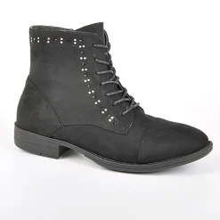 Boots, Bottines|VICE VERSA Bottines Plates Avec Strass Noir