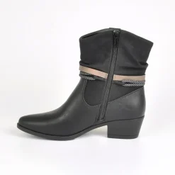 Boots, Bottines|VICE VERSA Bottines Plates Bi-Matieres Noir