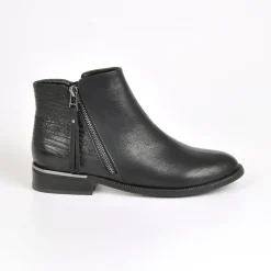 Boots, Bottines|VICE VERSA Bottines Plates Femme Avec Zip Noir