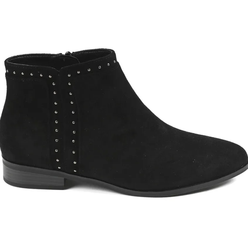 Boots, Bottines|VICE VERSA Bottines Plates Femme Avec Petits Clous Noir