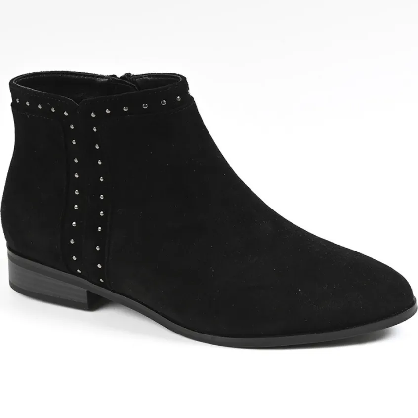 Boots, Bottines|VICE VERSA Bottines Plates Femme Avec Petits Clous Noir