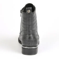 Boots, Bottines|VICE VERSA Bottines Plates Femme Avec Effet Croco Noir
